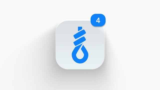 3D animated nautical rope knot icon representing maritime connection, strength, and pirate equipment. 
