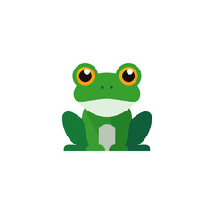 Naklejka premium Cute green frog character vector icon