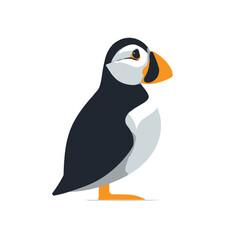 Fototapeta premium Cute Puffin Bird Icon Isolated on White