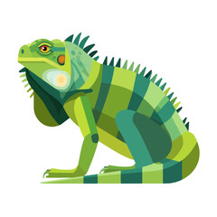 Fototapeta premium Green Iguana Animal Icon Isolated