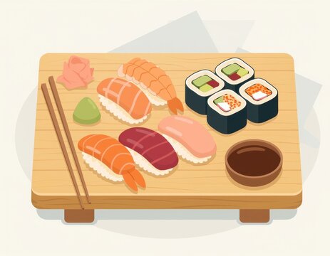 Sushi set illustration