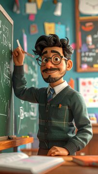 Cartoon teacher