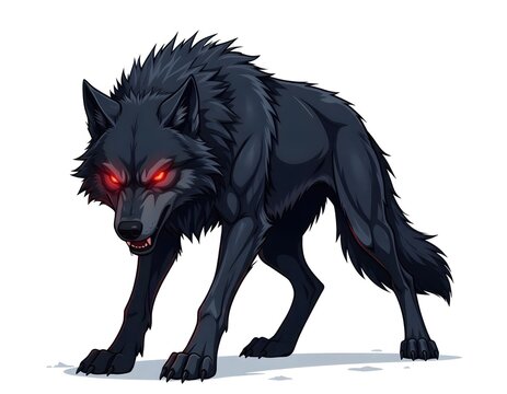 fierce dark wolf