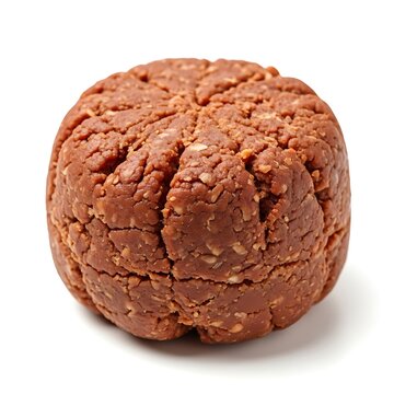 A single, textured chocolate cookie sits isolated, showcasing its rich brown hue and inviting appearance, a perfect treat for any occasion.