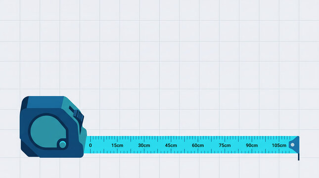 Tape measure vector illustration with centimeter grid background