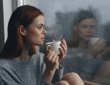 Woman drinking coffee