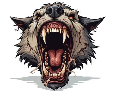 angry wolf head
