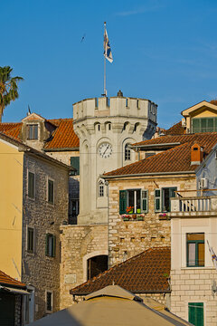 Clock Tower in Herceg Novi at sunset