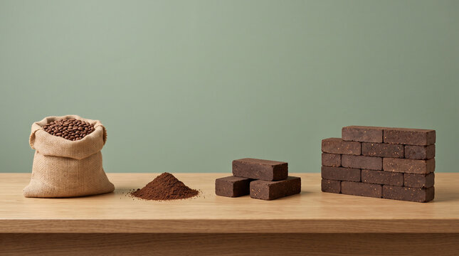 Coffee Grounds Transformed into Sustainable Construction Material.
