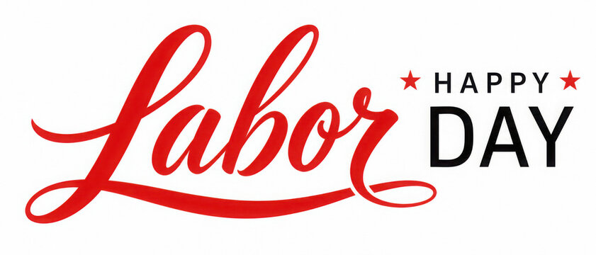 Happy labor day greeting cards or banners. Labor day closed signs printable, vector, text, Labour day clipart, hand lettering template, background, social media