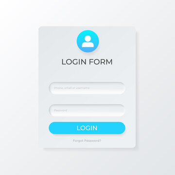 Modern login form for website. 