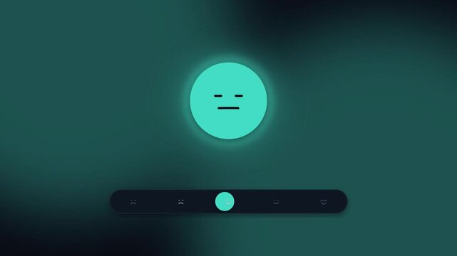 Interactive customer feedback ui with animated emoji rating scale for user experience and satisfaction surveys