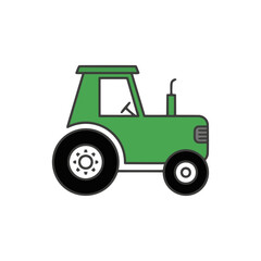 Fototapeta premium Green Tractor Icon: A simple, stylized illustration of a green tractor, representing agriculture and farming.