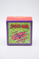 Fototapeta premium Mcdonalds spider man brand new day happy meal toy box in Manila, Philippines