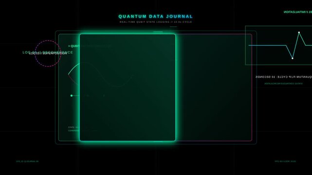 Futuristic Quantum Data Journal Interface with Real Time Qubit State Logging and Digital Analytics