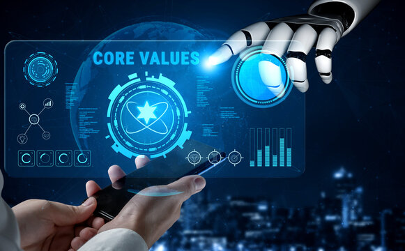 AI guided implementation of corporate core values and business ethics. These AI monitored principles guide the company culture and vision. Motif