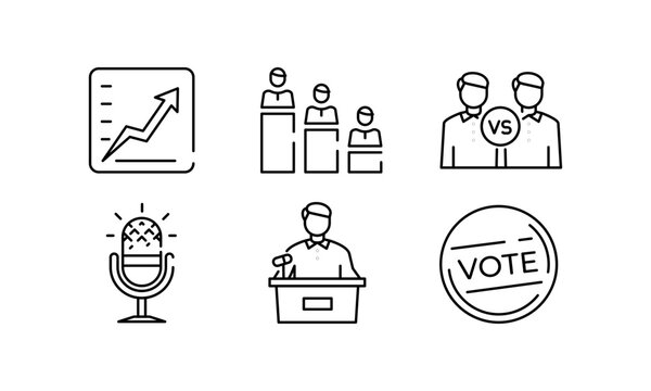 Political Debate Icons Set