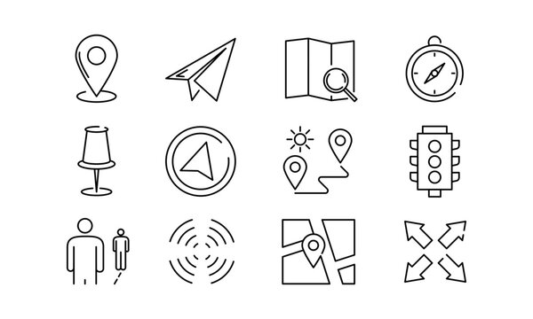 Navigation and Location Icons