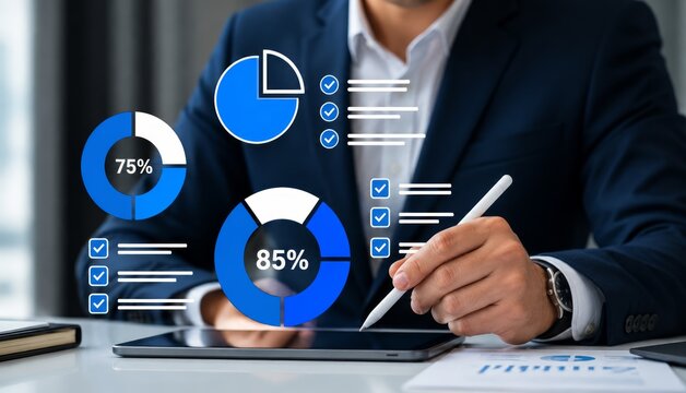 Businesswoman Analyzing Budget Reports for Financial Approval, Internal Control, and Corporate Governance