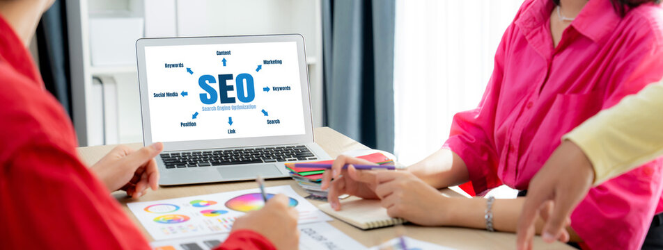 SEO search engine optimization for brisk e-commerce and online retail business showing on computer screen