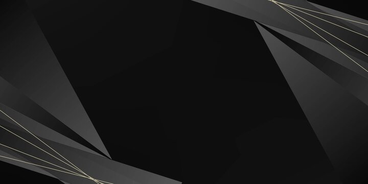 Modern black and gold abstract business background with golden lines