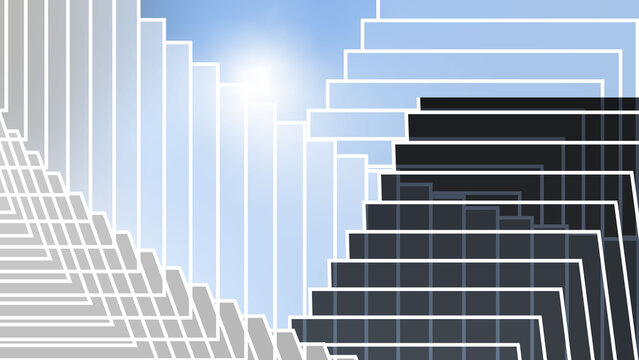 abstract creative Architectural technology communication background. white sky blue color with transparent effect illustration.	