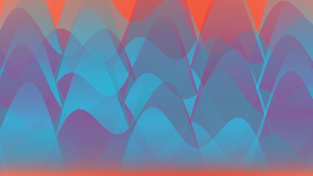 Abstract multi-colored wave pattern background with overlapping translucent shapes digital art