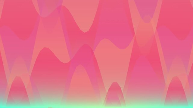 Abstract soft coral pink wave pattern background with gentle green light gradient art
