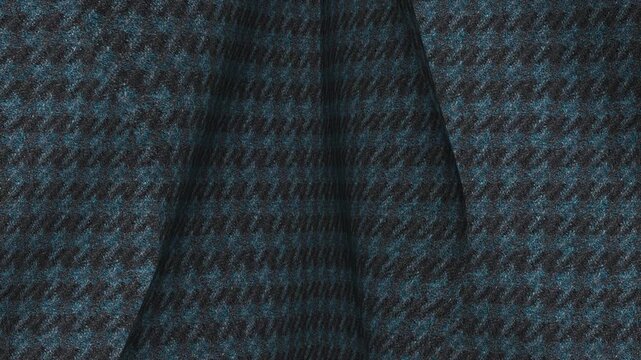 Italian Textured Teal and Black Tweed Flannel Fabric, Looped Rotation
