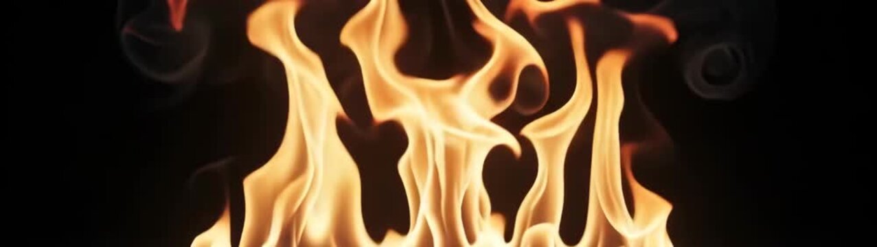 Flames illuminating darkness representing concepts of warmth power and danger Igniting passion and energy.