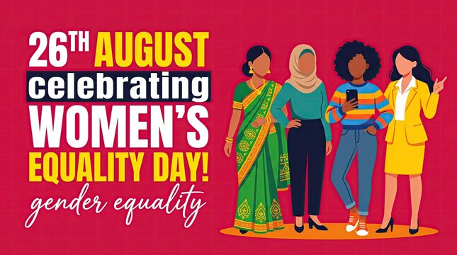 26th August Celebrating Women's Equality Day gender equality banner