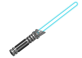 Naklejka premium A Futuristic Sci-Fi Energy Blade Weapon Isolated Against White Background Professional Digital Illustration Depicting Space Fantasy Combat Equipment