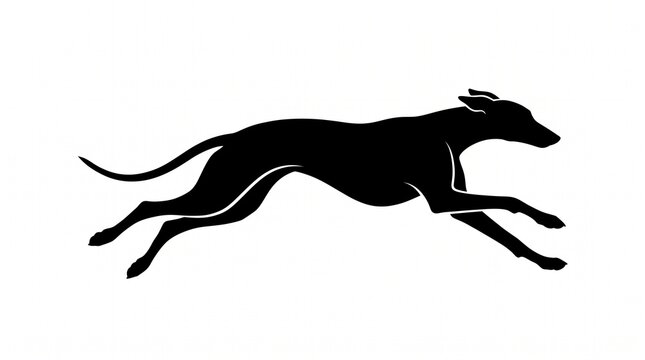 dog running silhouette vector