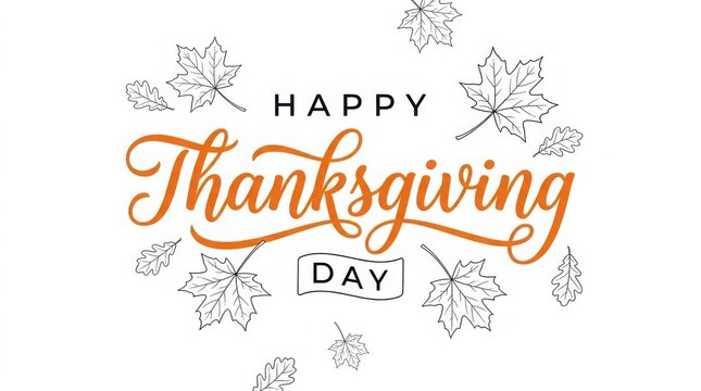 Thanksgiving day celebration greeting card with elegant cursive