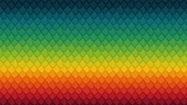 Abstract rainbow colorful pattern with repeating diamond shapes in a smooth gradient transition from blue to red for modern creative graphic design backgrounds and digital art 4K Motion Video
