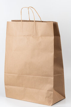 Perspective view of brown paper bag