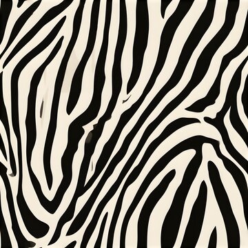 Seamless zebra print pattern only, bold organic black and ivory stripes, natural irregular stripe shapes, elegant luxury fashion textile.
