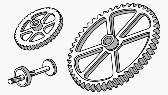 Mechanical gear wheels and threaded bolt components for industrial machinery