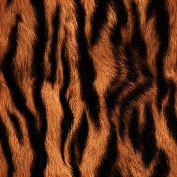 Seamless tiger stripe print only, rich burnt orange, caramel and deep black organic stripes, authentic irregular markings.