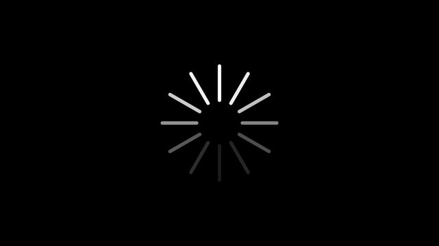 Dynamic Radial Motion Loading Indicator Animation on Black Background