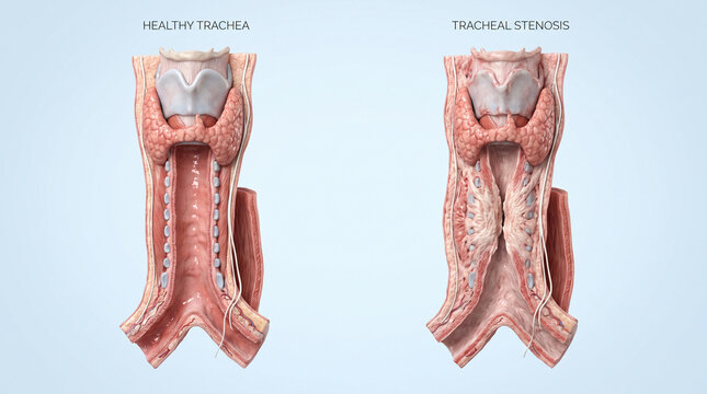 Tracheal Stenosis Airway Narrowing Medical Concept Comparison