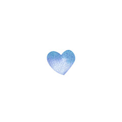 Fototapeta premium Blue Watercolor Heart heart with a soft gradient and delicate textured effect