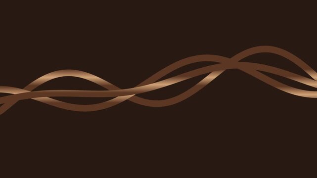 Purple abstract background with flowing wave lines. Dark violet motion graphic with glowing particles. Elegant digital wave loop for presentation.