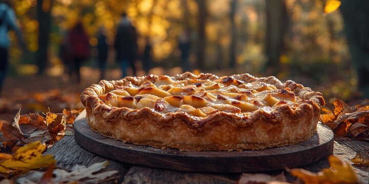 freshly baked apple pastry in a natural outdoor setting