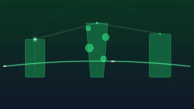 Smart Eco Friendly City Skyline with Green Energy Shield and Automated Transit