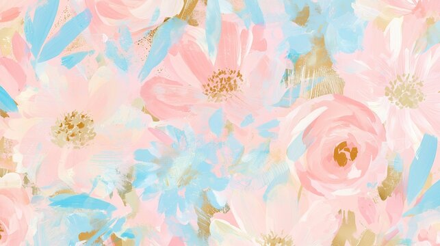 Raw profile floral background with abstract and artistic flower patterns