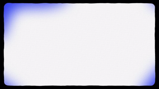Retro TV Screen Vhs television lines create a textured blue gradient corner screen border with diagonal white lines. Ideal for retro videothemed designs. Alpha Channel