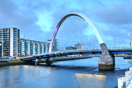 Clyde Arc Bridge in Glasgow, Scotland, United Kingdom