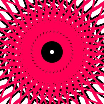 Abstract Pink Black Radial Geometric Pattern