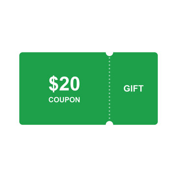 Discount coupon voucher ticket flat design isolated on transparent background